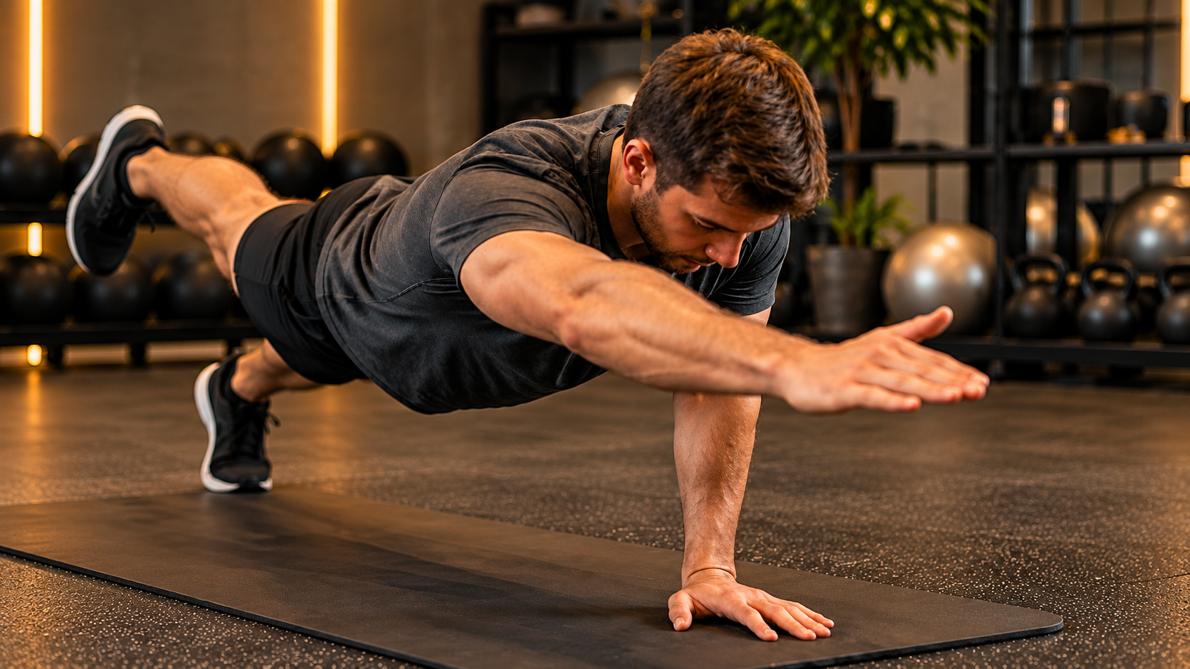 A person practising a bodyweight strength exercise